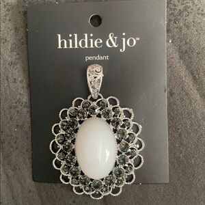 Hildie & Jo Silver and Black Pendant Necklace
